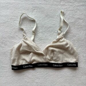 Calvin Klein Beige Bralette with Black Band